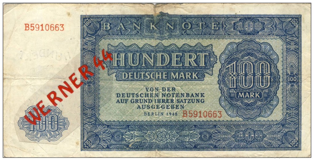 Deutsche Notenbank Von 1948 --- 100 Mark   (033) - 100 Deutsche Mark