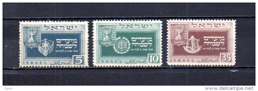 Israel   1949  .-   Y&T  Nº    18/20 - Usados (sin Tab)