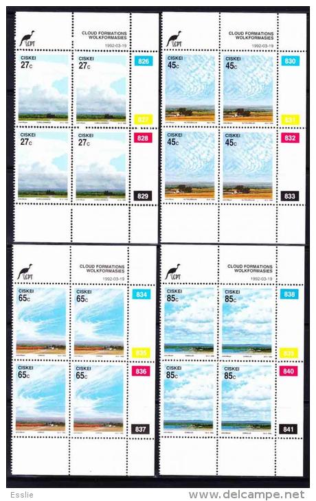 Ciskei - 1992 - Clouds / Cloud Formations - Complete Set Of Control Blocks - Ciskei