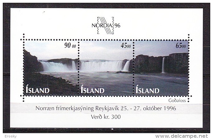 B1928 - ISLANDE ICELAND BF Yv N°19 ** CHUTES DE EAU - Blokken & Velletjes