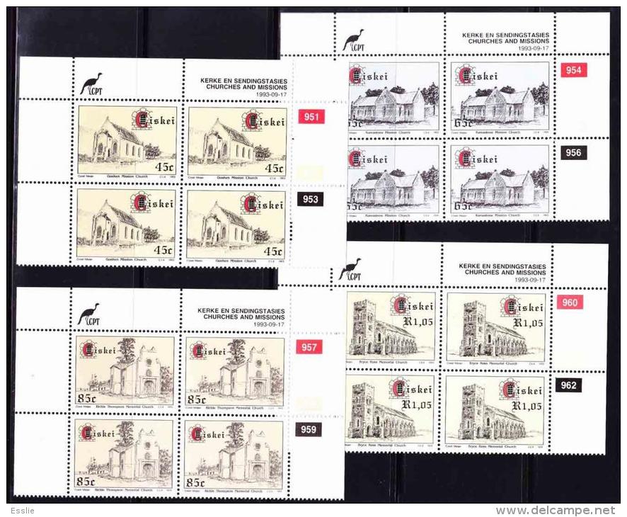 Ciskei - 1993 - Churches And Missions - Complete Set Control Blocks - Ciskei