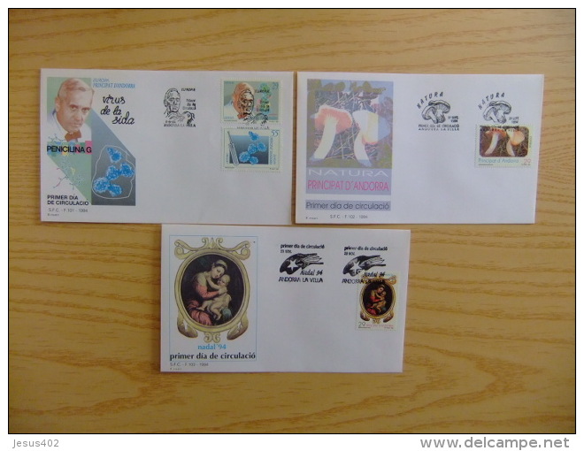 ANDORRA ESPAÑOLA - ANDORRE ESPAGNOL  AÑO COMPLETO 1994 FDC Edifil Nº 241 / 245  Yvert Nº 227 / 230 + BF 3 - Storia Postale