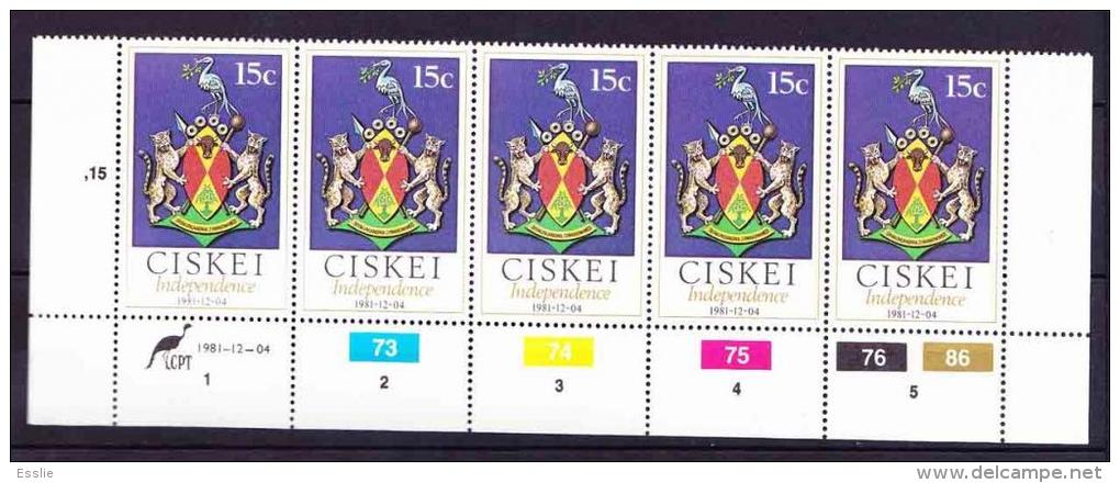 Ciskei - 1981 - Independence From South Africa - Coat Of Arms Control Block - Ciskei