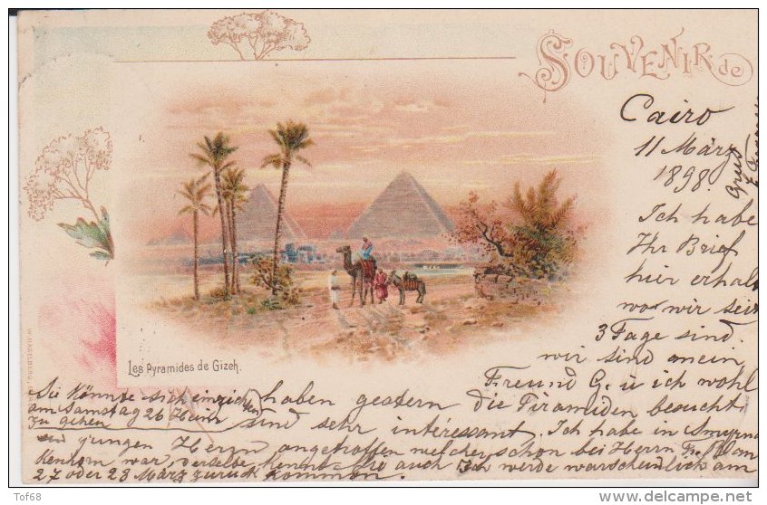 Egypte 1898 Souvenir Des Pyramides De Gizeh - Gizeh