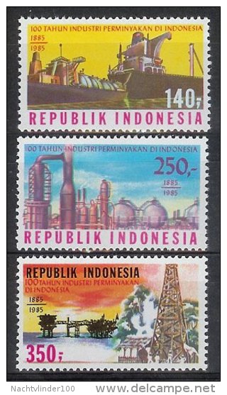 Mgm1244 100 JAAR OLIE INDUSTRIE OIL INDUSTRY 100 YEARS ERDÖL INDONESIA 1985 PF/MNH - Pétrole