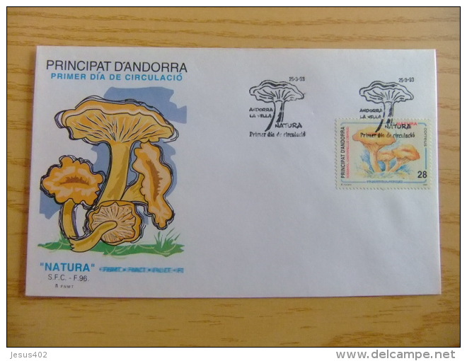 ANDORRA ESPAÑOLA - ANDORRE ESPAGNOL   HONGOS FLORE CHAMPIGNON   FDC  Edifil Nº 170 + 181 + 235  Yvert Nº 160 + 170 + 221 - Covers & Documents