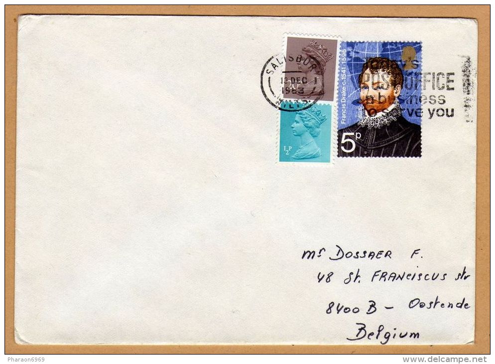 Enveloppe Salisbur To Oostende Belgium - Cartas & Documentos