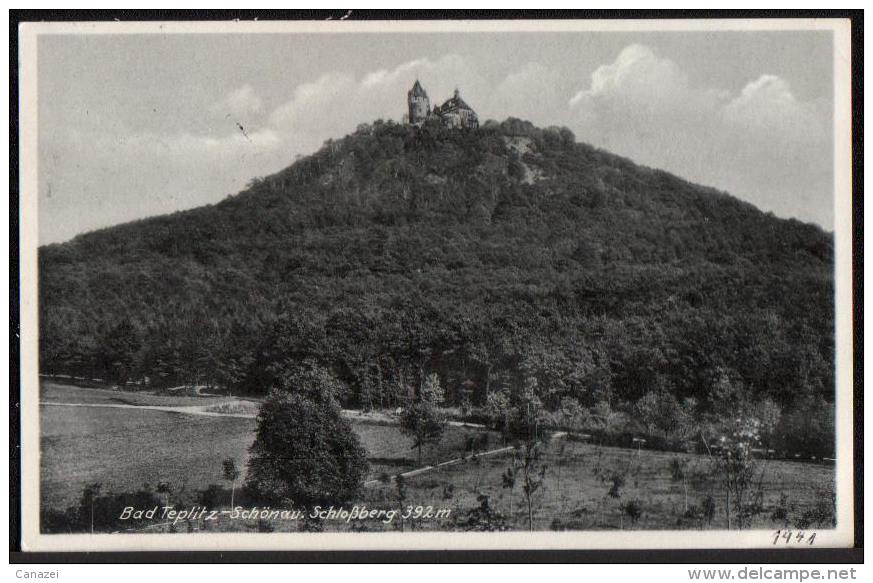 AK Bad Teplitz-Schönau, Schloßberg, Gel 1940 (Teplice) - Sudeten