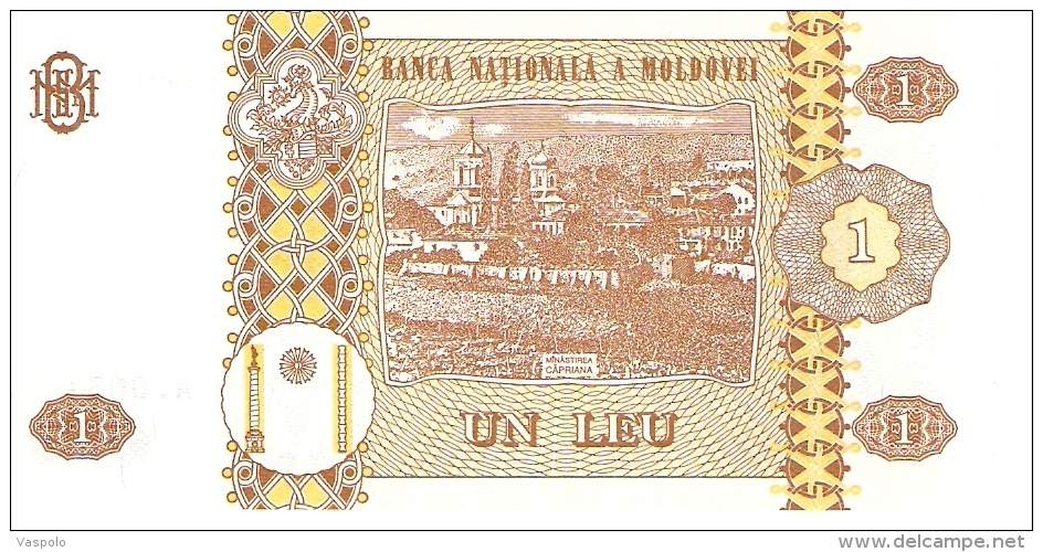 REPUBLICA MOLDOVA 1 LEU 1994 Moldavia Banknotes, Moldova, 1 Leu Type Stefan The Great - Moldawien (Moldau)