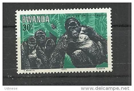 RWANDA 1983 - GORILLA 30 - MNH MINT NEUF NUEVO - Gorilles