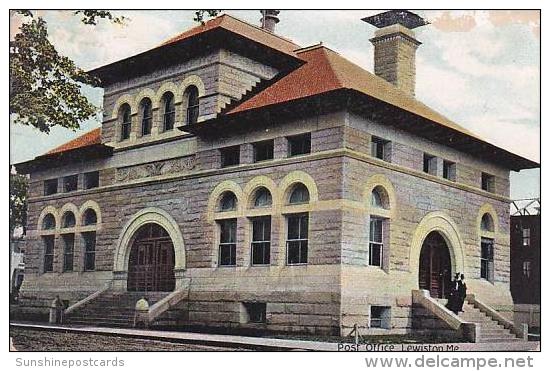 Maine Lewiston Post Office 1907 - Lewiston