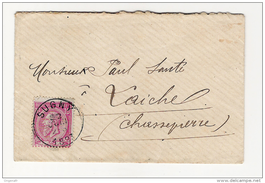 Lettre Avec N° 46 De Sugny 22/06/1883  Pour Laiche  En Passant à St-Cécile 23/06/1883 - Poste Rurale
