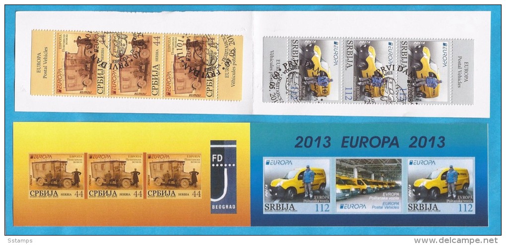 2013 X EUROPA CEPT SRBIJA SERBIA POSTFAHRZEUGE POSTAL VEHICLES HEFTCHEN BOOKLET USED TYP I  INTERESSANT - 2013