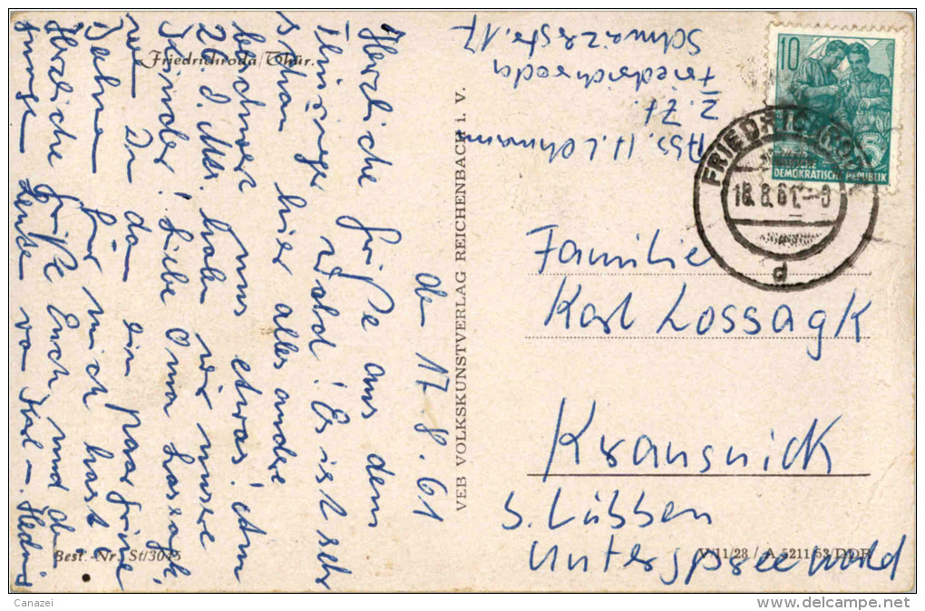 AK Friedrichroda, Gel, 1953 (Poststempel 1961) - Friedrichroda