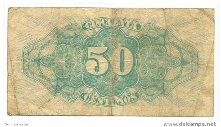 SPAIN , 50 CENTIMAS 1937 ,  P-93 - 1-2 Peseten