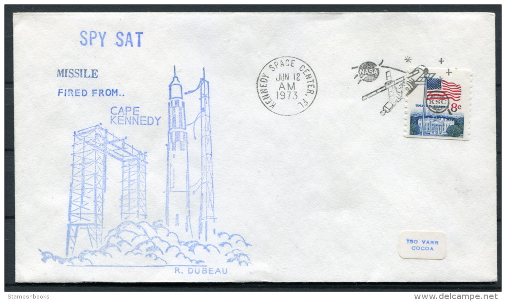 1973 USA Spy Sat Kennedy Space Centre Rocket Cover - United States