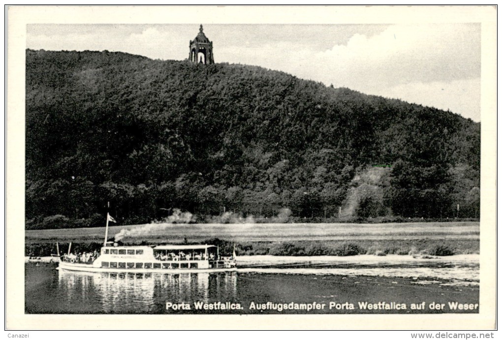 AK Porta Westfalica, Ausflugsdampfer Porta Westfalica Auf Der Weser, Gel 1955 - Porta Westfalica