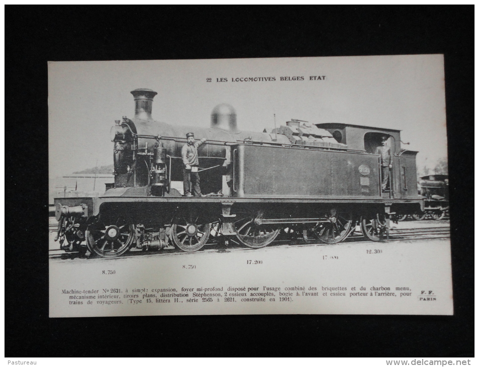 TIRAGE ORIGINAL.Les Locomotives Belges Etat  . Collection Fleury N° 22. - Autres & Non Classés