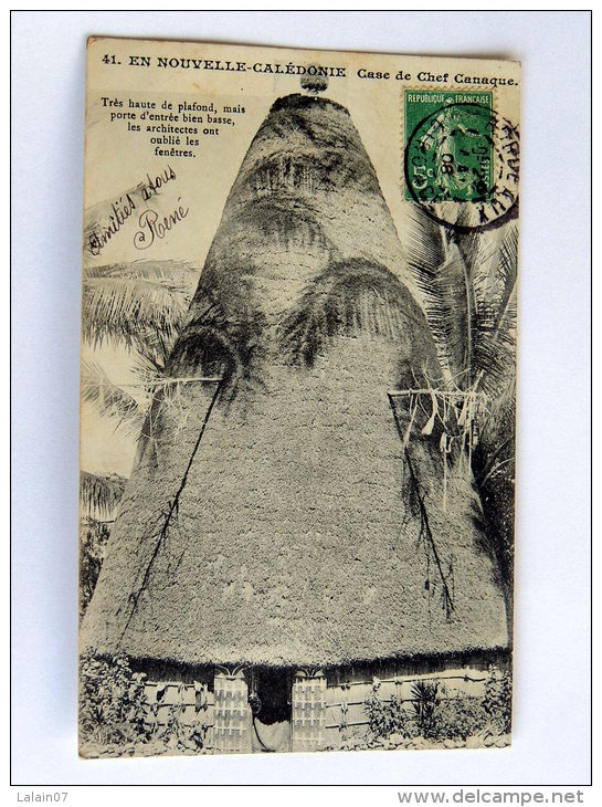 Carte Postale Ancienne : Nouvelle Calédonie : Case De Chef Canaque - Nueva Caledonia