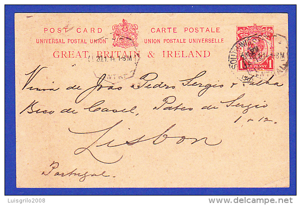 LISBOA CENTRAL  -  20.1.1914 --- SOUTH WIGSTON - Lettres & Documents