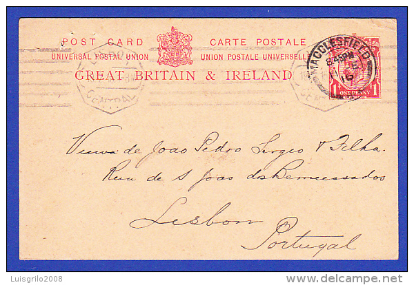 LISBOA CENTRAL  -  11.2.1916 - MACCLESFIELD  - - Lettres & Documents