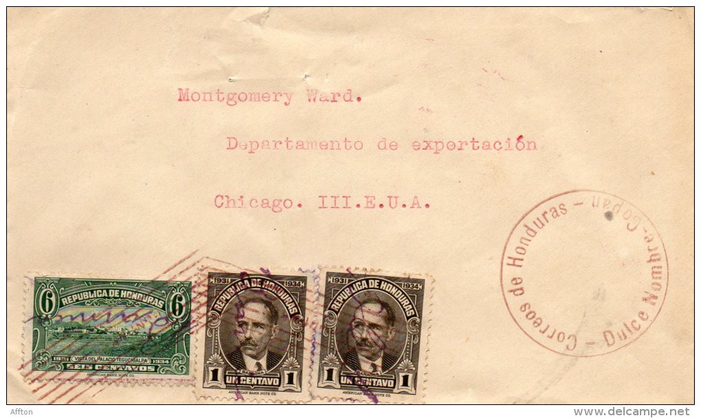 Honduras 1934 Cover Mailed To USA - Honduras