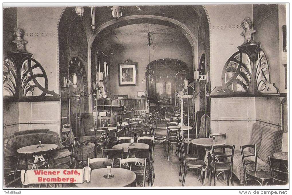 Bromberg Wiener Cafe Innen Einrichtung Bydgoszcz 27.1.1915 Gelaufen - Westpreussen