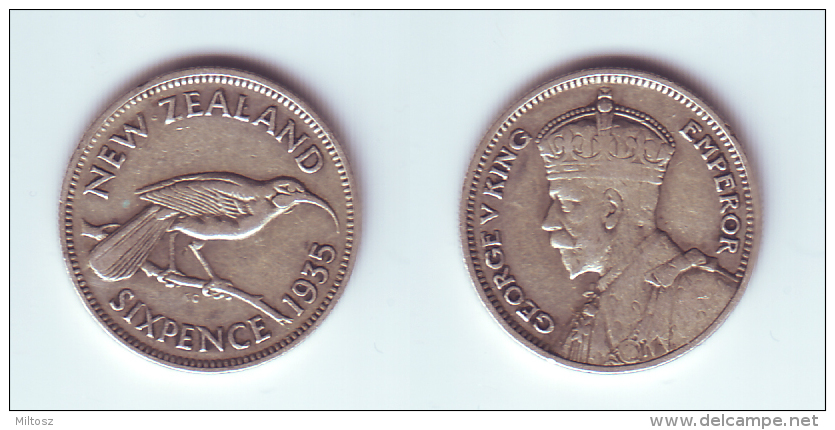 New Zealand 6 Pence 1935 - Nueva Zelanda