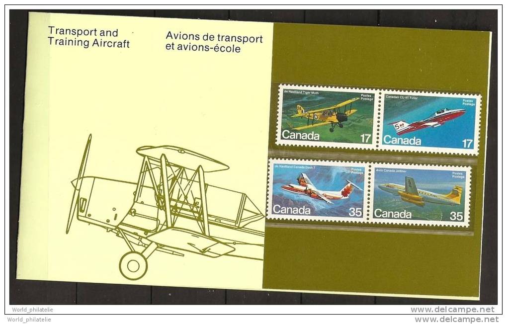 Canada 1981 N° 779 / 82 ** Document, Aviation Canadienne, Avions, Canadair, De Havilland, Tiger Moth, Avro, Jetliner - Brieven En Documenten