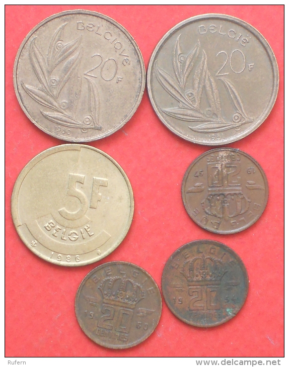 BELGIUM        6 COINS   -    (Nº02531) - Mezclas - Monedas