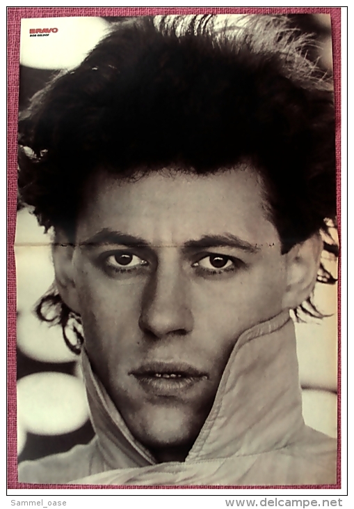 Kleines Poster  -  F. R. David  -  Rückseite : Bob Geldof  -  Von Bravo Ca. 1982 - Posters