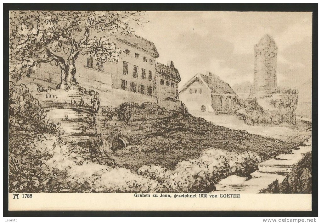 GRABEN ZU JENA Thüringen Gezeichnet 1810 Von Goethe - Jena