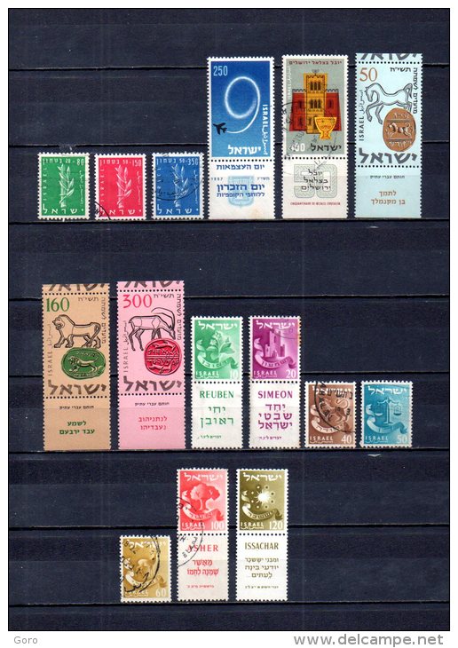 Israel   1957-58   .-  Y&T Nº   116/118 - 119 - 120 - 121/123 - 128/132 A - Usados (sin Tab)