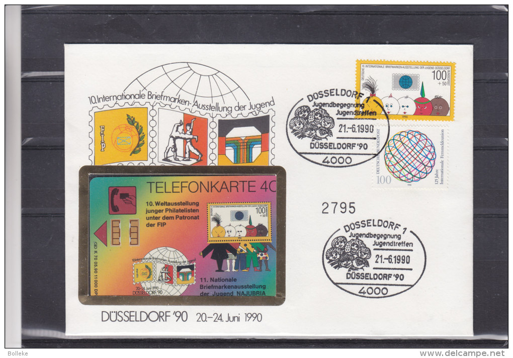 République Fédérale - Lettre De 1990 ° - Pour La Jeunesse - Carte Téléphonique Pour L'expostion Philatélique Naburia - W-Series : D. Bundespost Advertisement