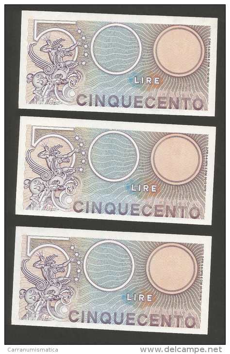 REPUBBLICA ITALIANA - 500 Lire - MERCURIO -  5 Banconote Serie Consecutiva - (Decr. 20/12 - 05/06 Del 1976) - 500 Lire