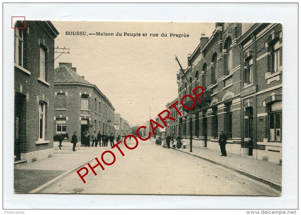 Maison Du Peuple-Cafe Du JEU De BALLE-Rue Du Progres-Animation-BOUSSU-Periode GUERRE 14-18-1 WK-BELGIEN-BELGIQUE-Feldpos - Boussu