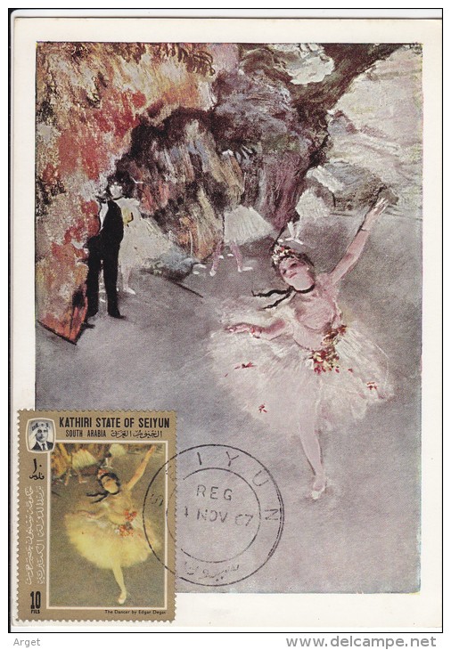 Carte-Maximum KATHIRI -SEIYUN N° Yvert 109 (DEGAS - Danseuse) Obl Sp 1967 - Andere-Azië