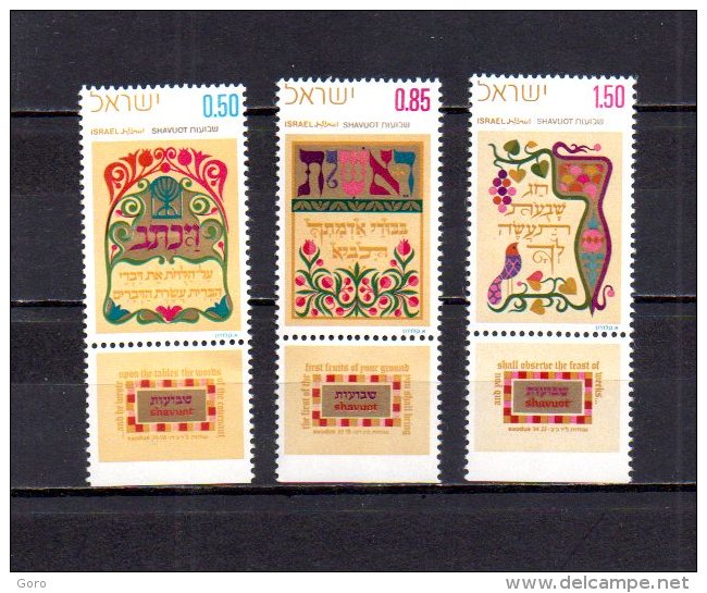 Israel   1971  .-   Y&T Nº    448/450 - Gebraucht (mit Tabs)