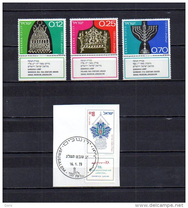 Israel   1972-73  .-   Y&T Nº    503/505 - 506 - Usados (con Tab)