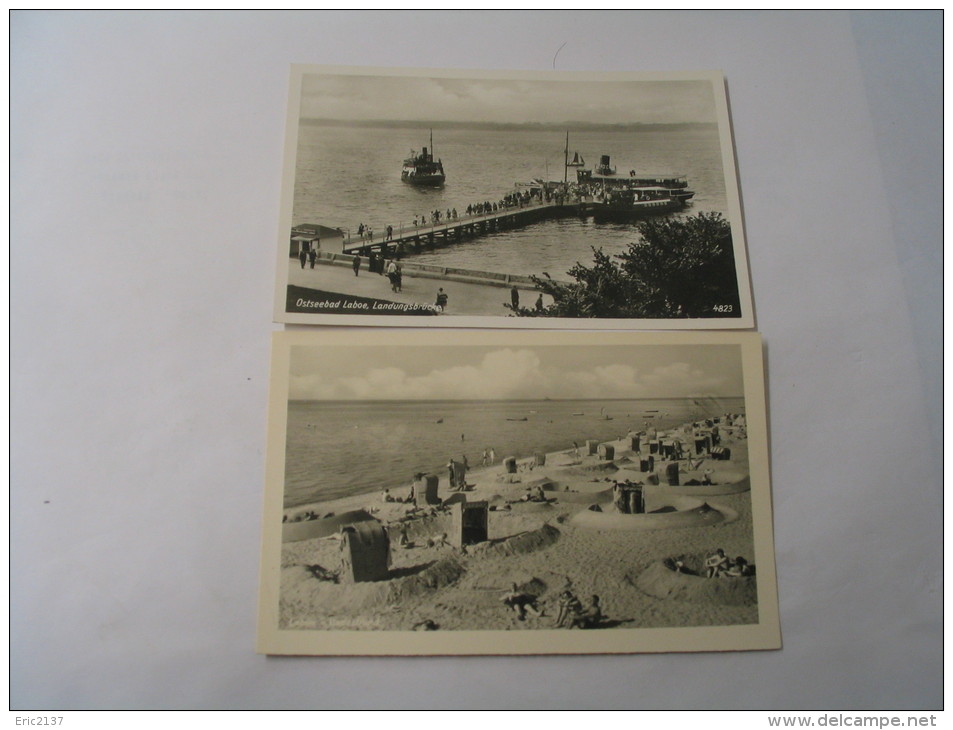 2 CARTES ..PLAGE ET EMBARCADERE... - Laboe