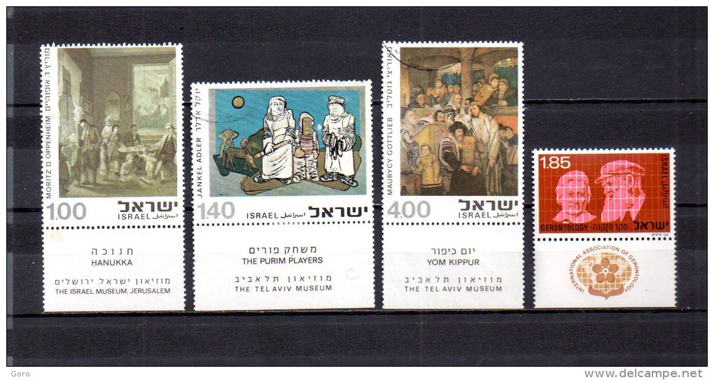 Israel   1975  .-   Y&T  Nº   577/579 - 580 - Gebraucht (mit Tabs)