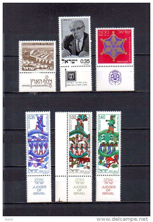 Israel   1975  .-   Y&T  Nº   581 - 582 - 583 - 584/586 - Usados (con Tab)