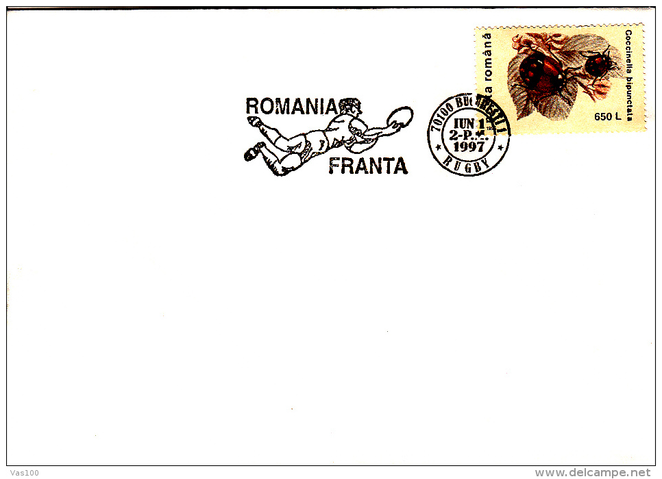 RUGBY, SPECIAL POSTMARK ON COVER, 11X COVERS, 1982-1999, ROMANIA