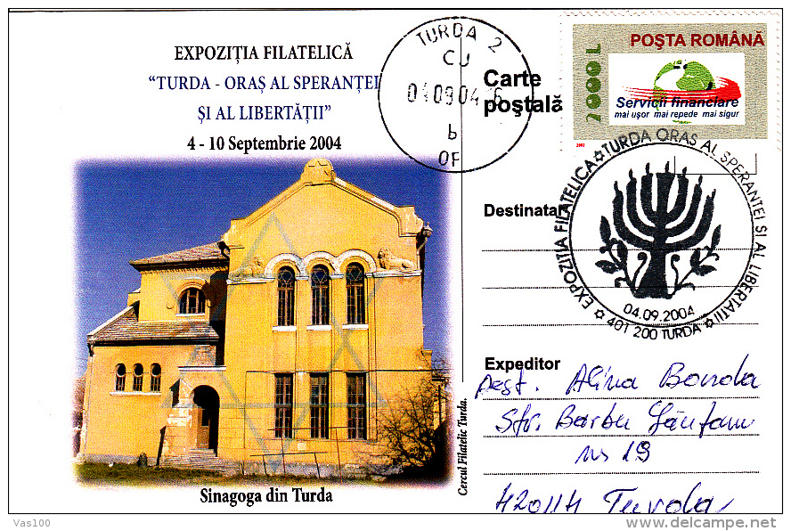 JEWISH, JUDISM, TURDA SINAGOGUE, SPECIAL POSTCARD, 2004, ROMANIA - Judaisme