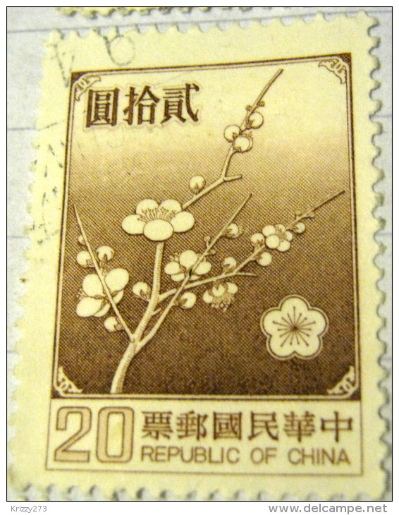 Taiwan 1985 National Flower Plum Blossom 20 - Used - Usati