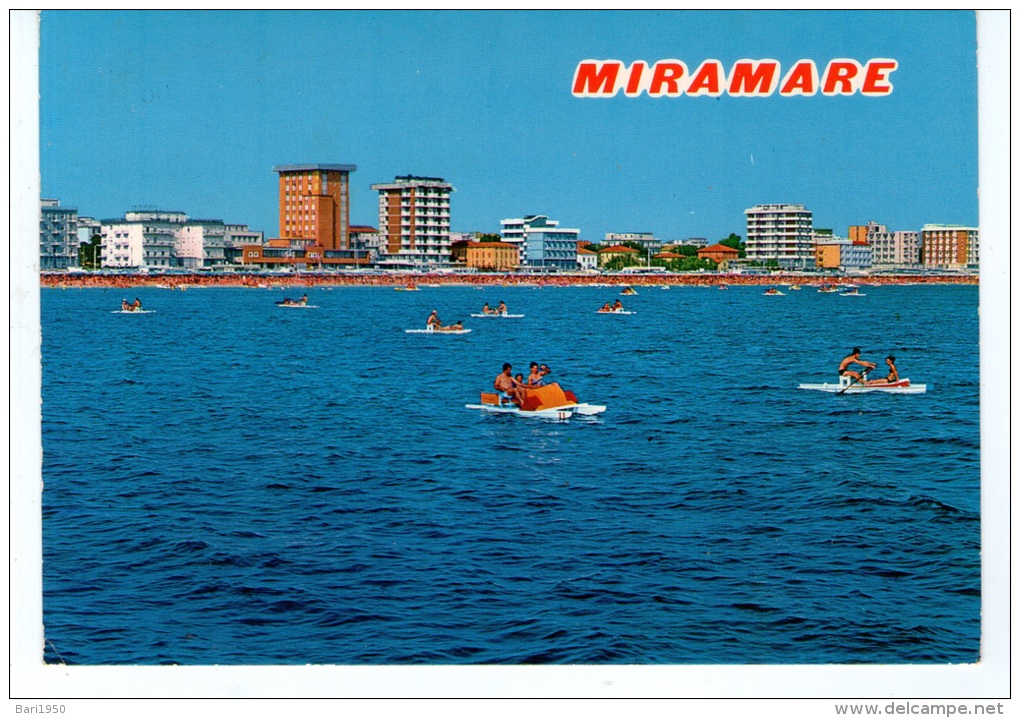 Bellissima Cartolina  Anni 70       " MIRAMARE - Alberghi Visti Dal Mare  " - Rimini