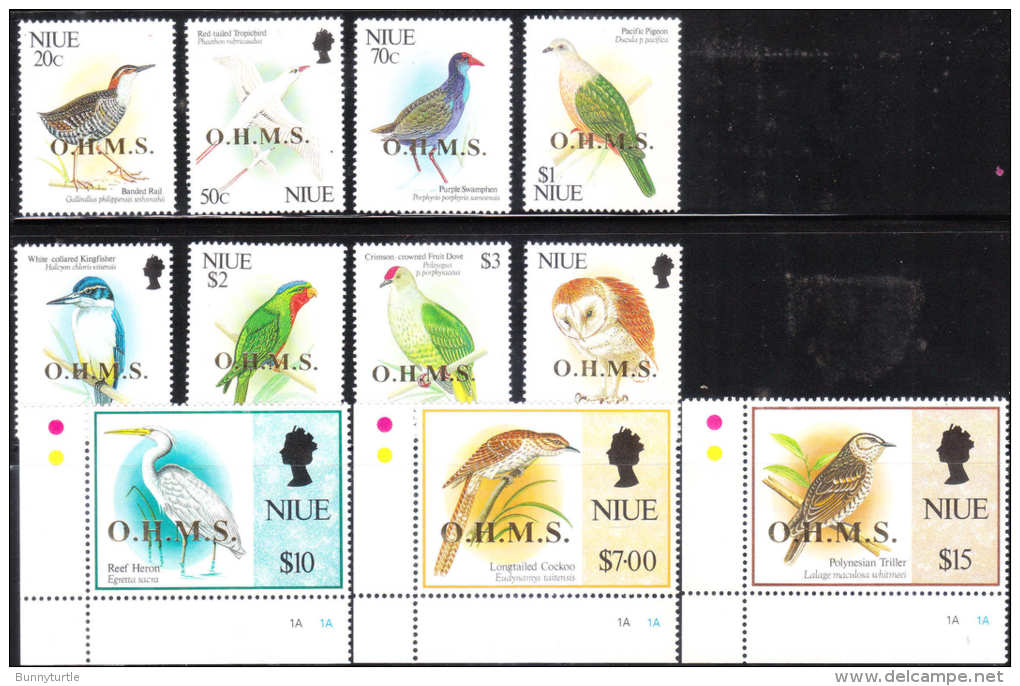 Niue 1993-94 Overprinted O.H.M.S Birds MNH - Niue