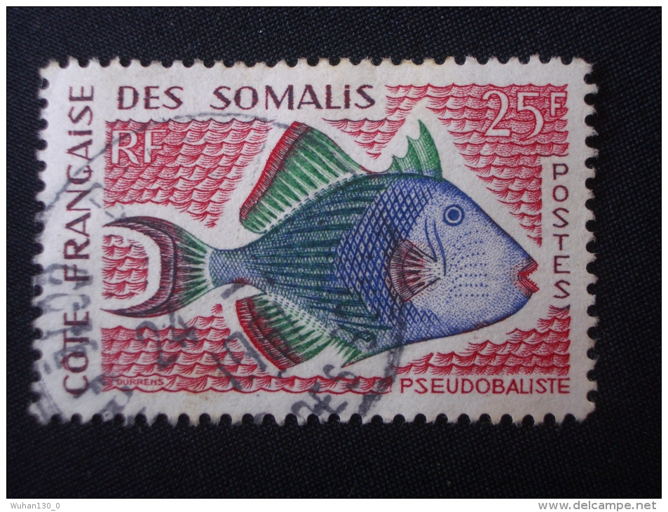 COTE  Des  SOMALIS    ( O )  De  1959 / 1960   "   Série Courante - Poissons   "    N°  300            1 Val . - Gebraucht