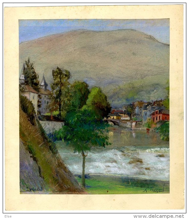 PASTEL LOURDES ( PAYSAGE ) SIGNE ROUXEL - Pasteles