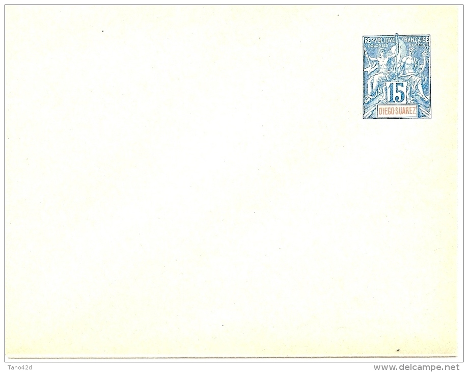 LBON7 - DIEGO SUAREZ - ENVELOPPE TYPE GROUPE 15c BLEU DIM. 95 X 121 Mm NEUVE - Lettres & Documents